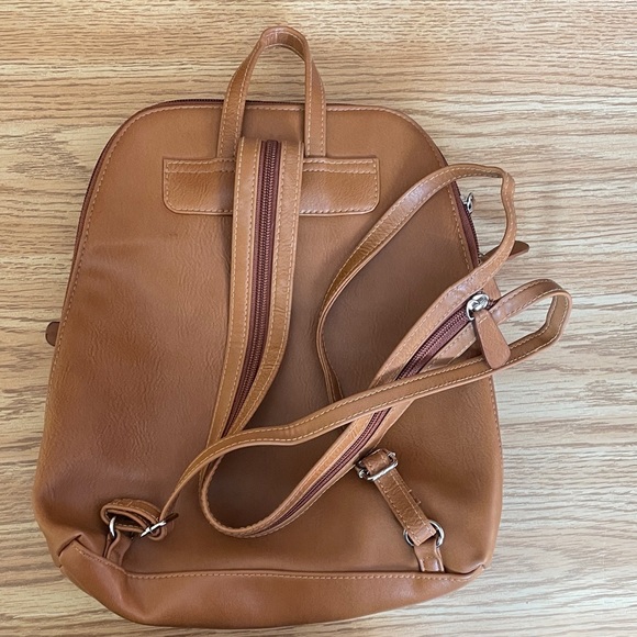 Tan Leather Backpack - Women’s Everyday Backpack Purse - Picture 2 of 8